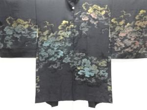 大正ロマン　雲模様織り出し漆一つ紋絵羽織